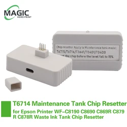 T6714 Maintenance Tank Chip Resetter compatible for Epson Printer WF-C8190 C8690 C869R C879R C878R Waste Ink Tank Chip Resetter