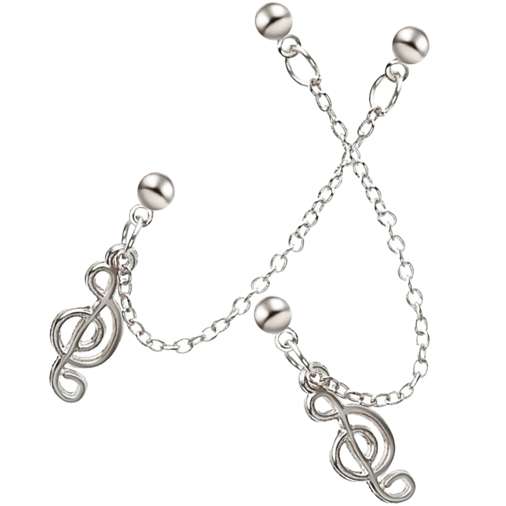

Metal Symbol Earrings Musical Note for Women Hoop Dangling Notes Korean Version