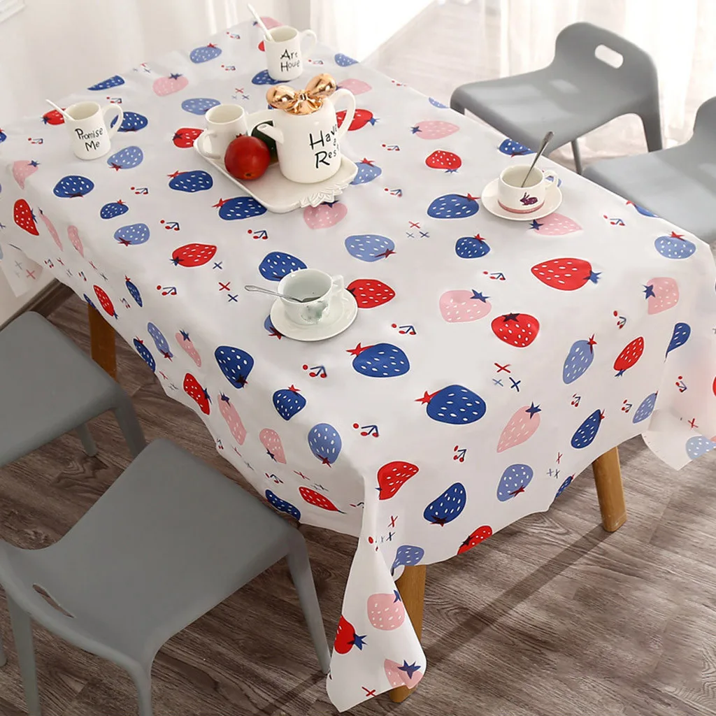 Non-Ironing Waterproof And Oil-Proof Non-Washing Tablecloth Tablecloth Coffee Table Cloth Pvc Home Fashion Printed Table Mat