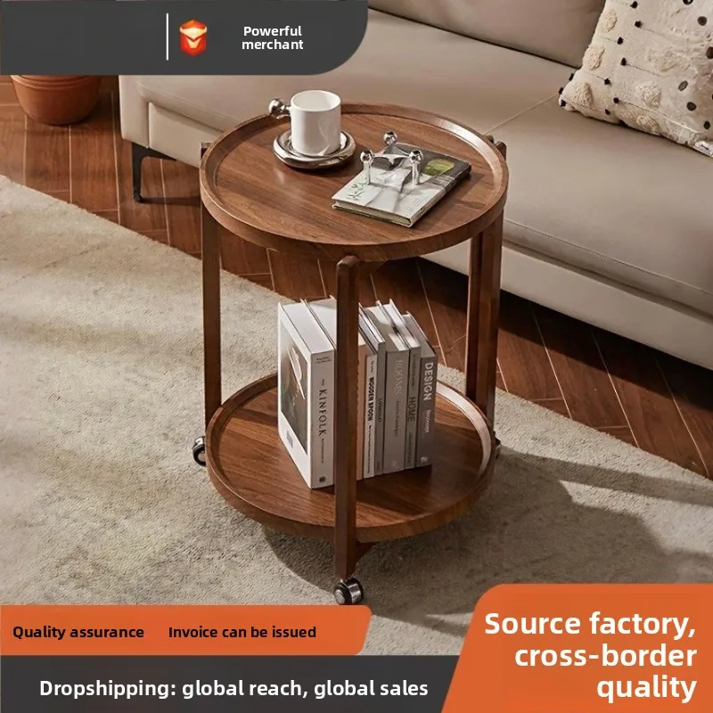 Movable trolley side table Living room coffee table Movable coffee table