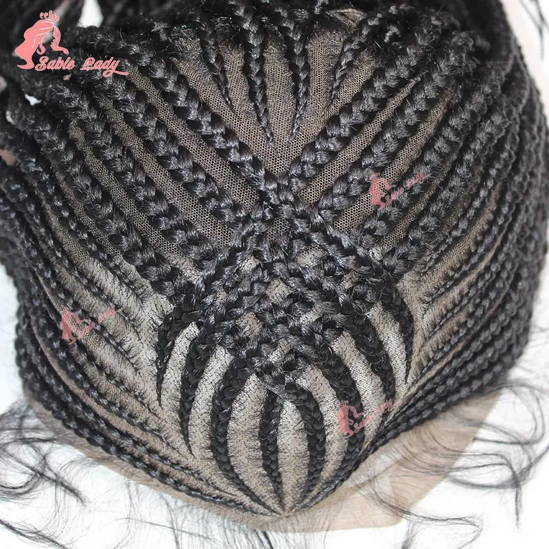 

Synthetic Full Lace Cornrow Braided Wigs for Black Women Handmade Long Knotless Box Braiding Wig Goddess Lace Front Braids Wigs