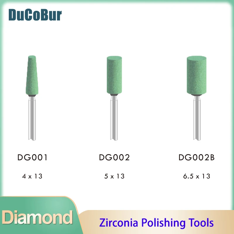 DuCoBur Dental Ceramic Diamond Polishing Grinding Kit Zirconia Ceramics Porcelain Crowns Polishing Head Lab Material Drill DG002