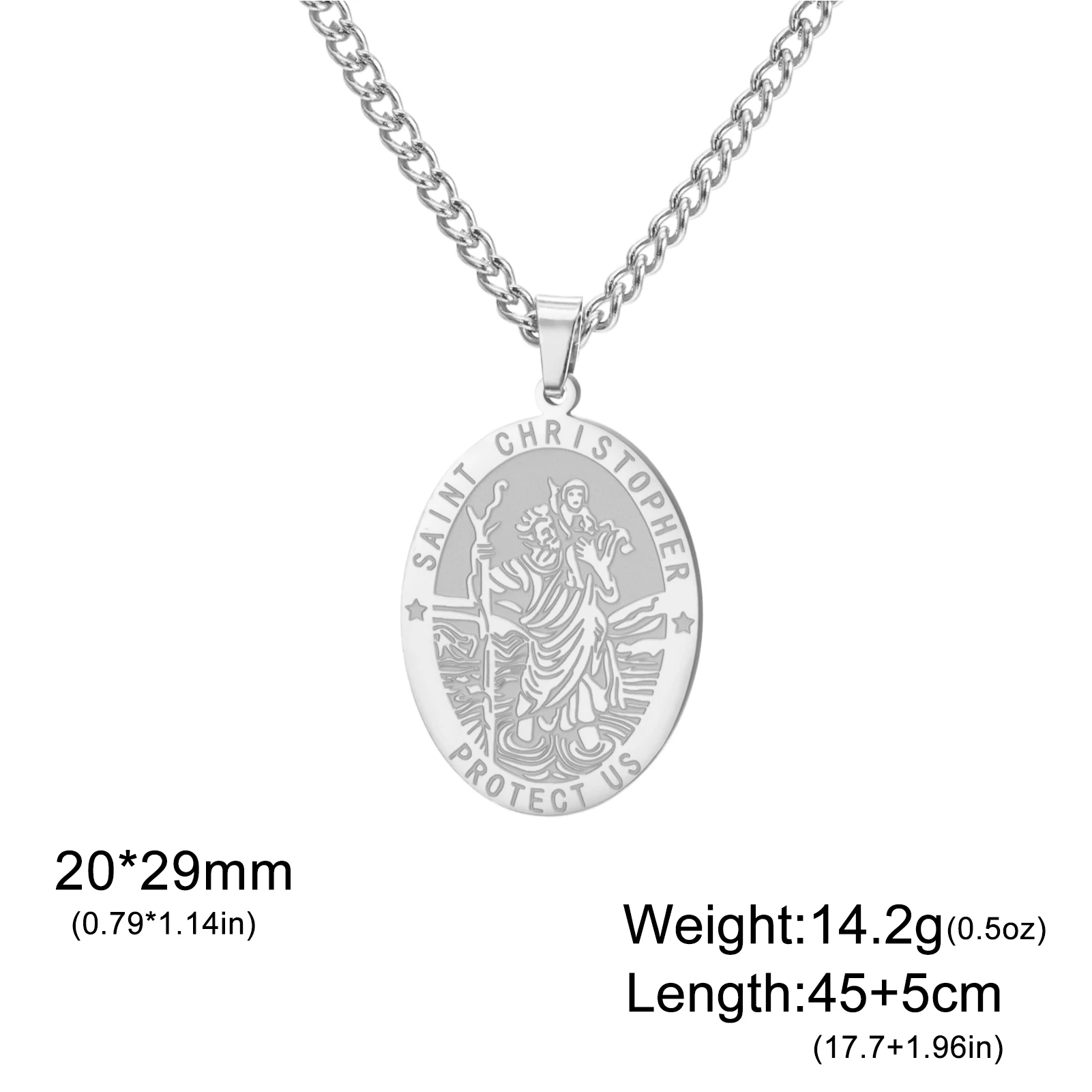 Sipuris سانت كريستوفر الصليب ميدالية قلادة الفولاذ المقاوم للصدأ رئيس الملائكة القديسين حماية تميمة القلائد مجوهرات هدايا
