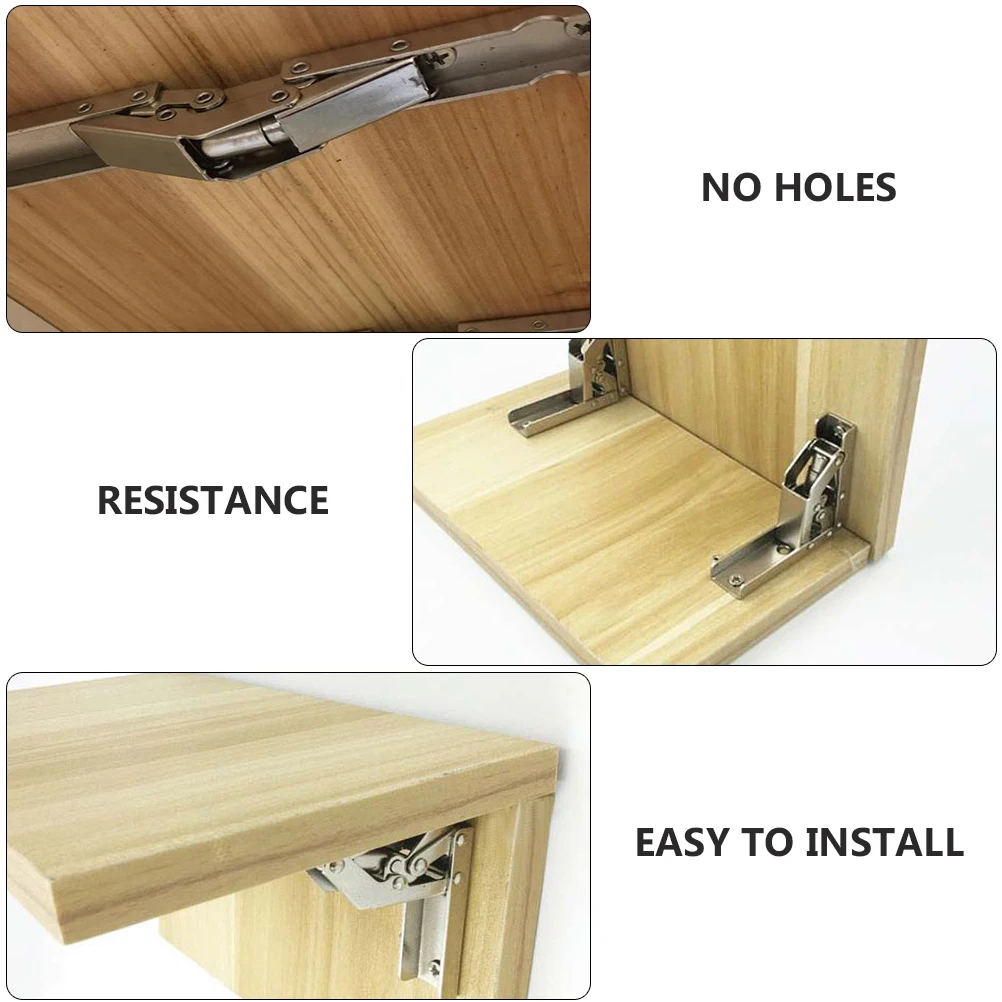 

2Pcs Folding Hinges Corrosion Resistant Stainless Self-Supporting Hinges Steel Kitchen Cabinet Hidden Hardware Durable Strong