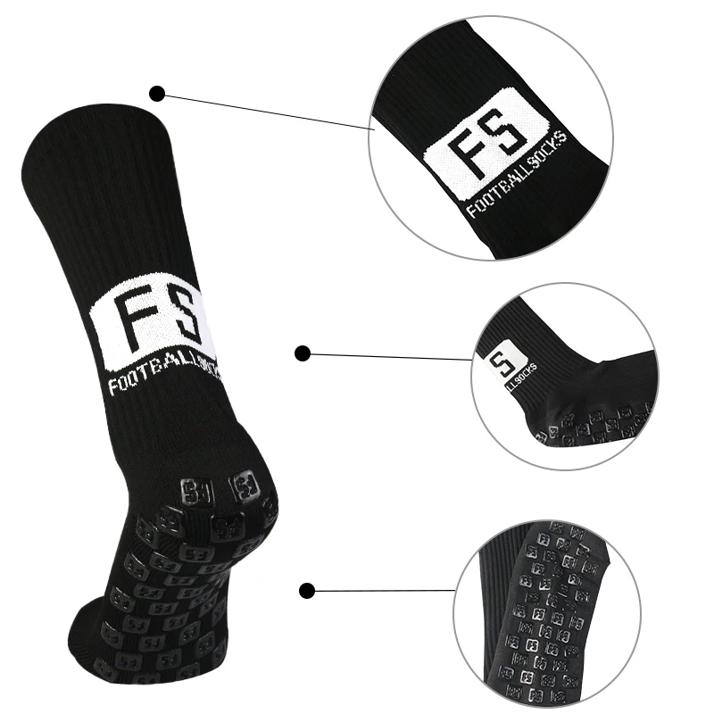 3 pairs New Men Women Square FS Pattern soccer Socks Breathable Sports Silicone Non slip Grip Football Socks calcetines hombre