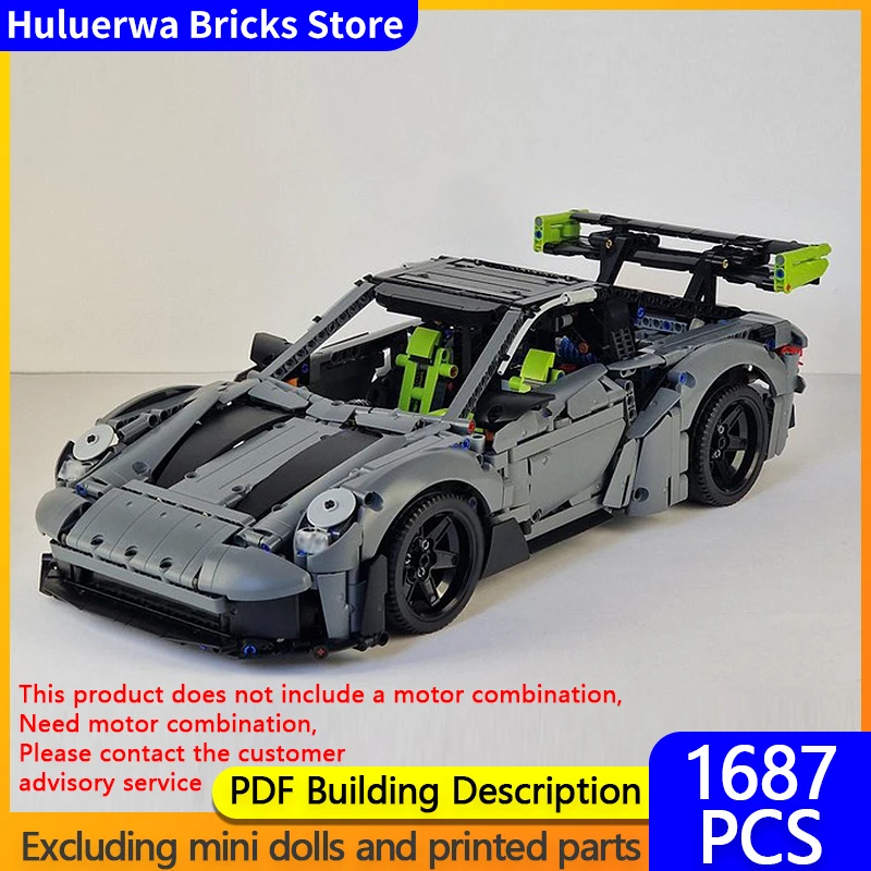 

Модель скоростного гоночного автомобиля MOC Building Bricks GT3 RS Верхний спортивный автомобиль Модульная технология Подарок Праздник Сборка Детский игрушечный костюм