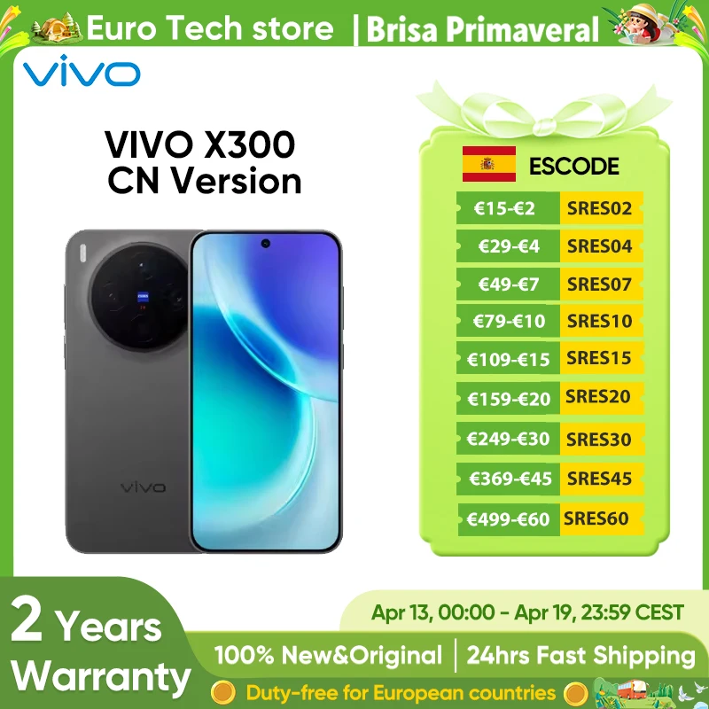 Smartfon VIVO X300 5G, 6040mAh, 90W SuperVOOC, 6.31” 120Hz AMOLED, 200MP potrójna kamera Zeiss, Dimensity 9500