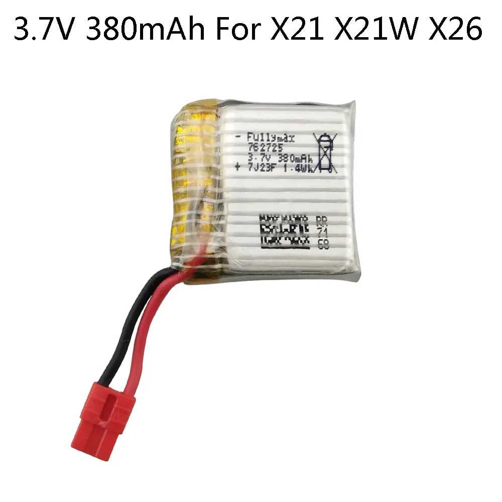 3.7V 380 Mah Batterij 762725 Voor Syma X21 X21W X26 Quadcopter Onderdelen Afstandsbediening Helikopter Accessoires 3.7V lipo Batterij