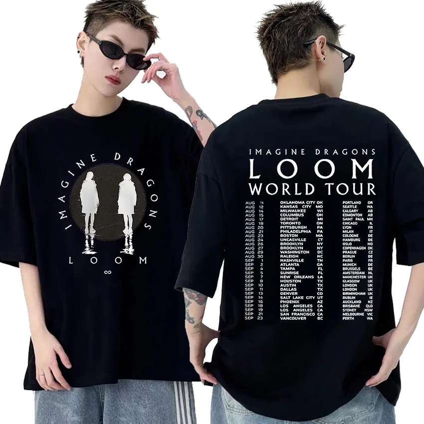 Imagine Dragons L00m World Tour 2024 Print T Shirts Men Women Fashion Harajuku Clothing T-shirt Hip Hop Oversized Cotton Tshirt