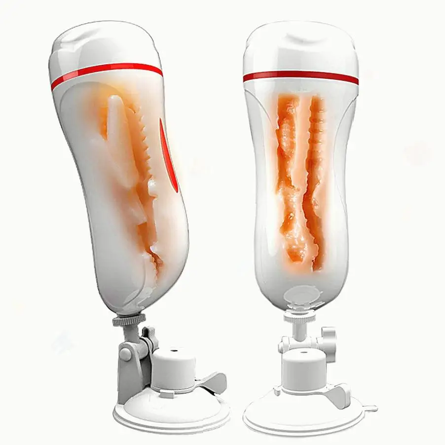 المزدوج قناة المهبل الشرج جهاز استمناء القضيب مضخة هزاز المهبل الاصطناعي جيب كس ذكر الاستمناء كأس الجنس لعب #3