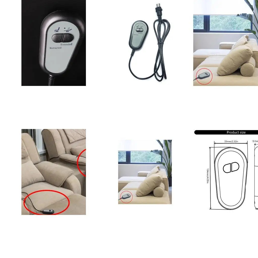 

652F Двойной кнопку электрический диван -контроллер для кресла для кресла легкая установка