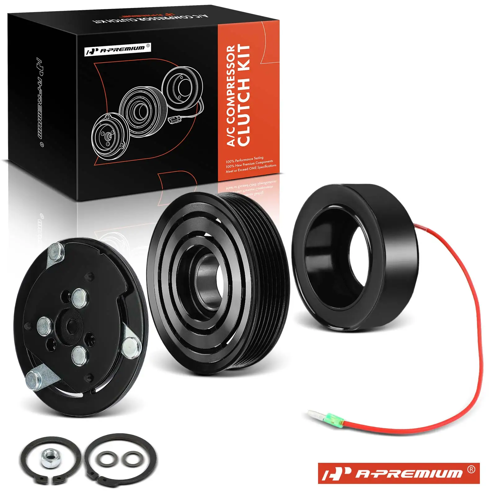 A-Premium AC Compressor Clutch Kit with 6 Groove Pulleys for Jeep Wrangler 1997-1999 Cherokee 1997-2001 Dodge Dakota 1996-2002