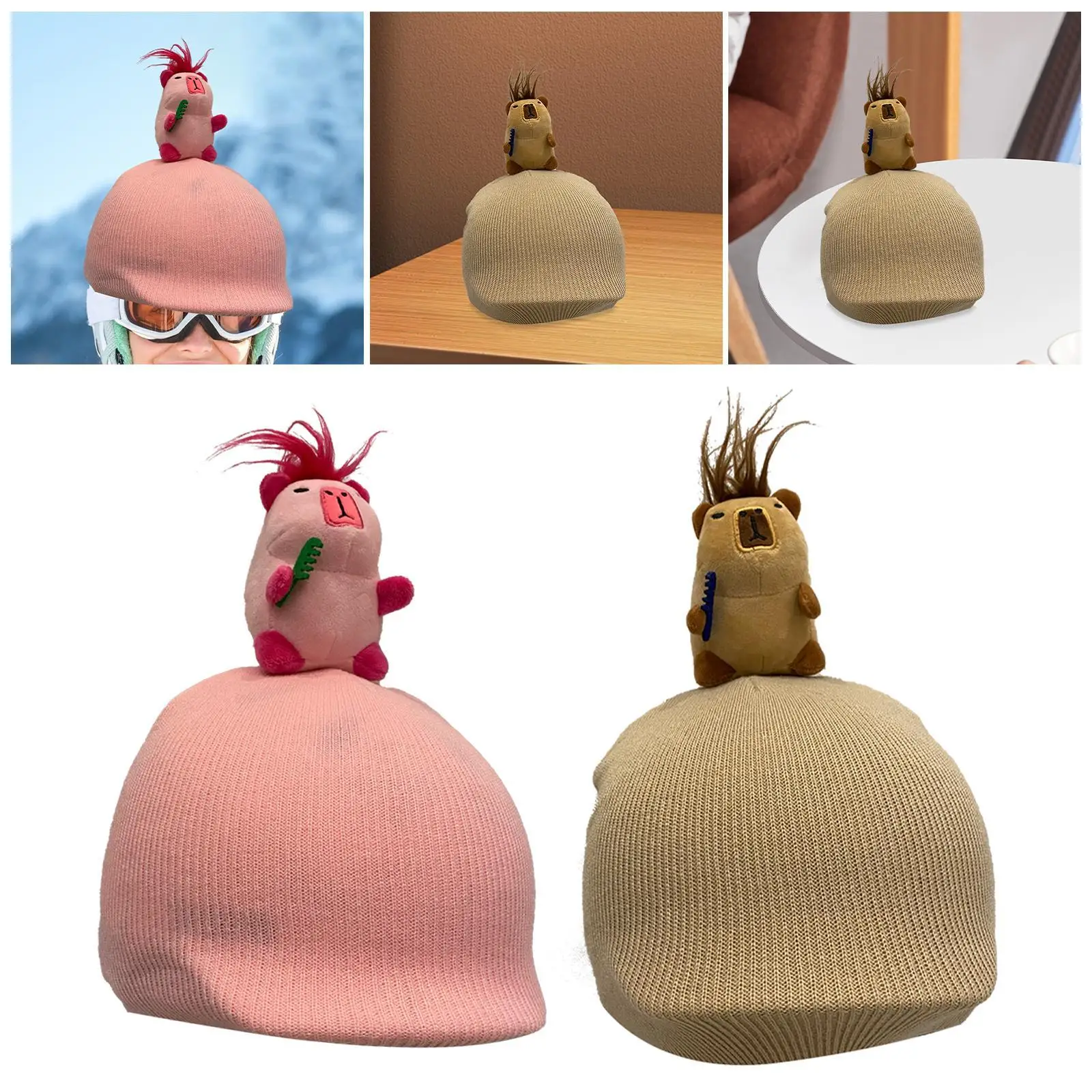 

Capybara Ski Helmet Cover Ski Helmet Decoration for Skating Outdoor Activities Winter Sports Cycling Single Board Double Board
