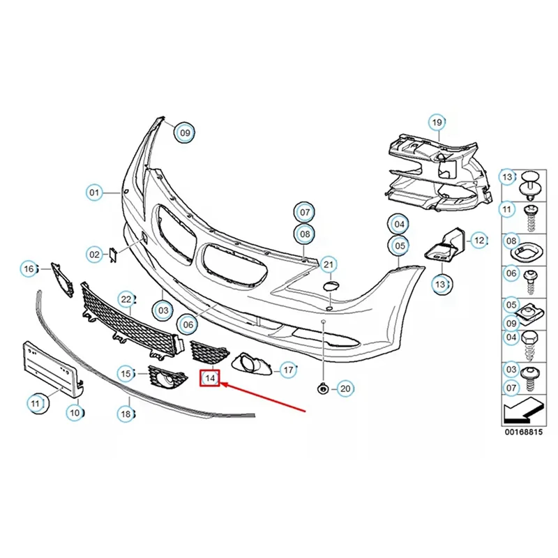 

ABHY-51117184691 51117184692 Car Front Bumper Grills Covers Pair For BMW 6-Series E63 E64 2007-2010 Facelift