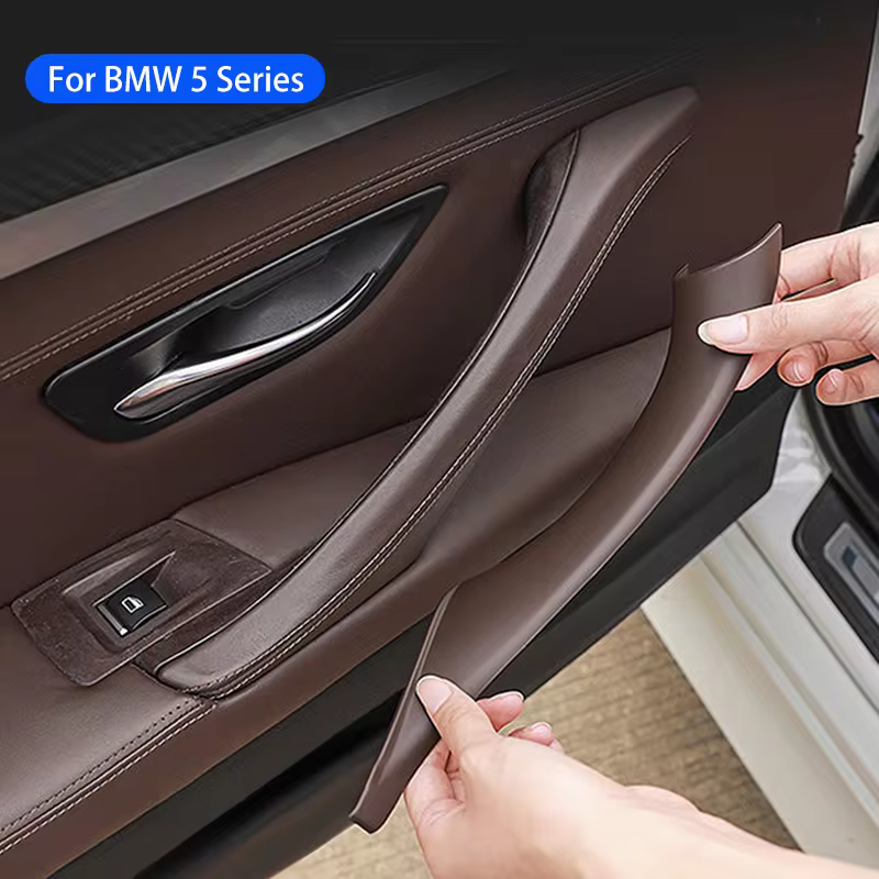 2 pçs painel da maçaneta da porta traseira do carro puxar guarnição capa protetor para bmw 2011-2017 5 séries f10 f18 f11 lhd auto porta interior adesivo