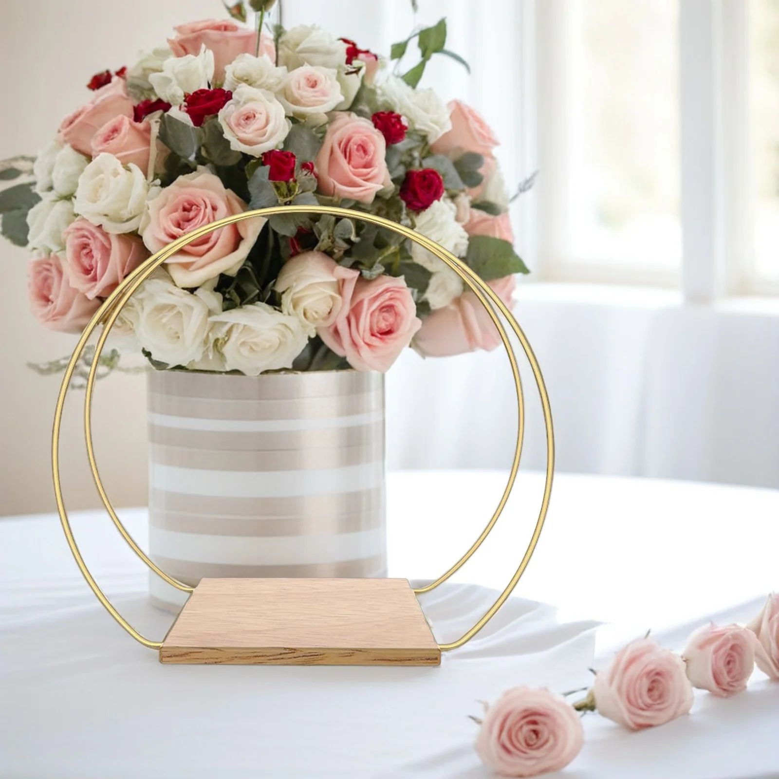 

2pcs Garland Decoration Floral Hoop Wedding Party Home Decor Metal Wreath Ring Tabletop Craft Hoops Diy Flower Frame