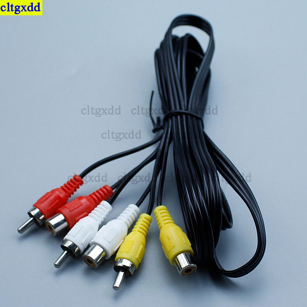 cltgxdd 1piece 3RCA Male to Female connector composite audio and video AV extension cable plug cable 1.5 meters