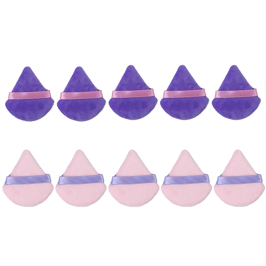 毎日の旅行用の三角形のパウダーパフ、柔らかく繊細、2色、10パック