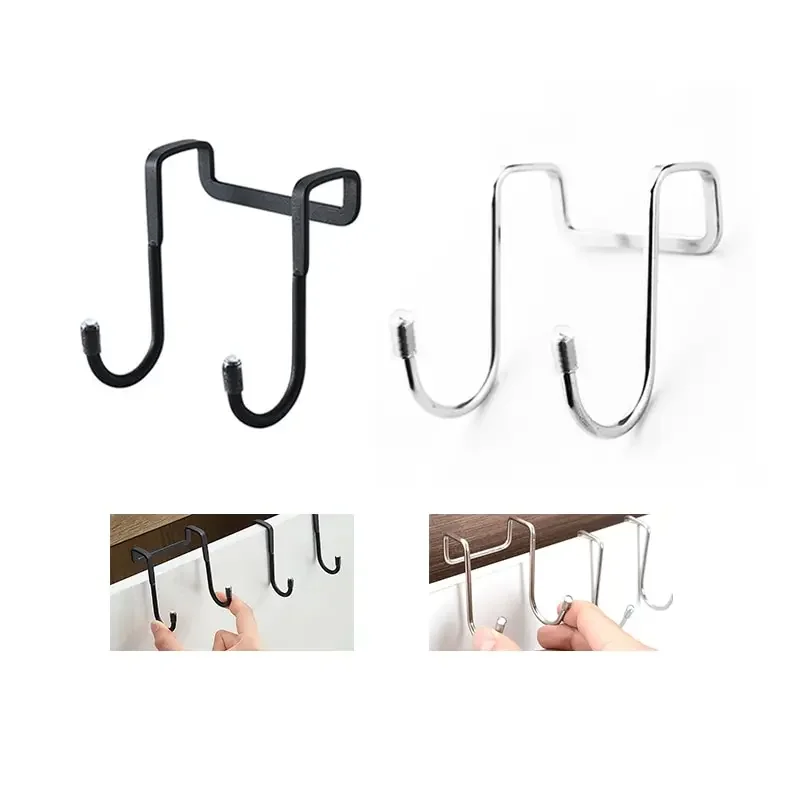

Home Multifunctional Stainless Steel Double S-shaped Double Hook Wall Hanging Bathroom Kitchen Door Towel Storage Rack