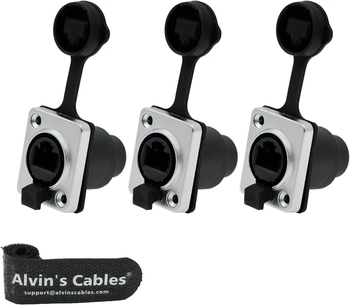 

Alvin's Cables 3 pcs RJ45 Waterproof Coupler Socket Connector IP65 Ethernet Panel Mount RJ45 Connector Black