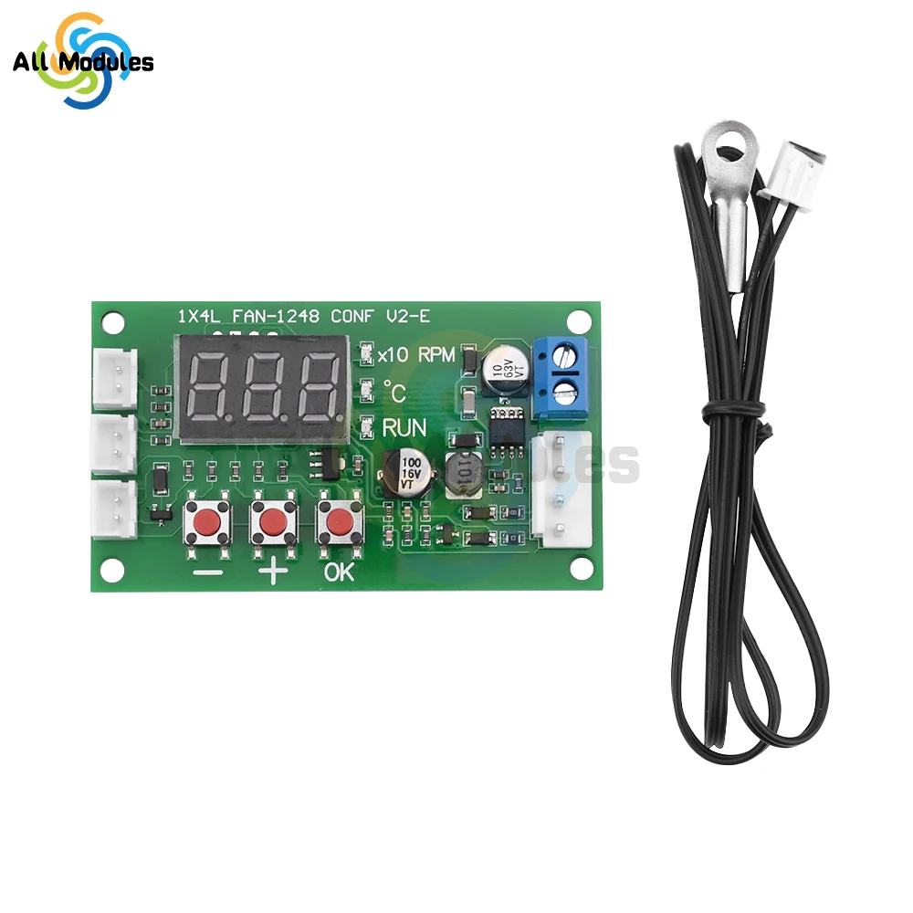 Vierdraht Thermostat PWM Lüfter Drehzahlregler Regler Modul für PC Drehzahlregelung Funktion DC