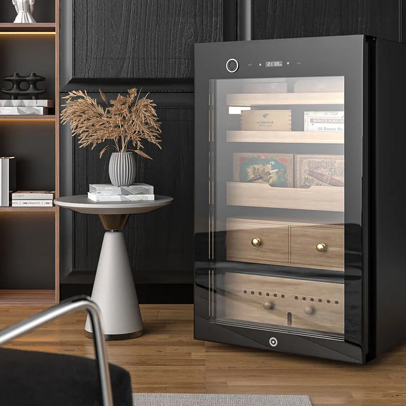Thermoelectric Cigar Humidor Cabinet Smart WiFi Fingerprint Small Electric Humidor for Cigars