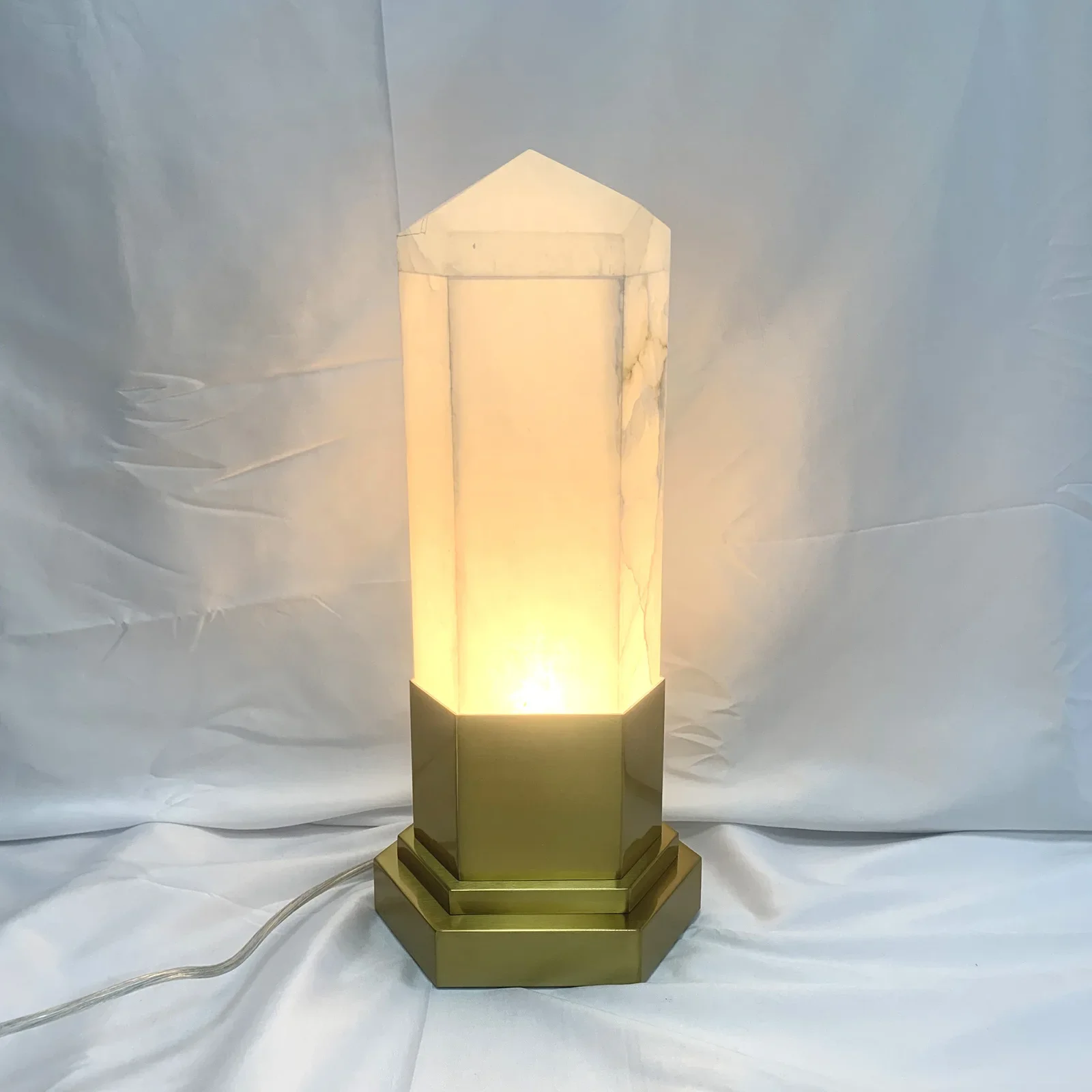 Modern light luxury Spanish marble table lamp model room bedside table lamp