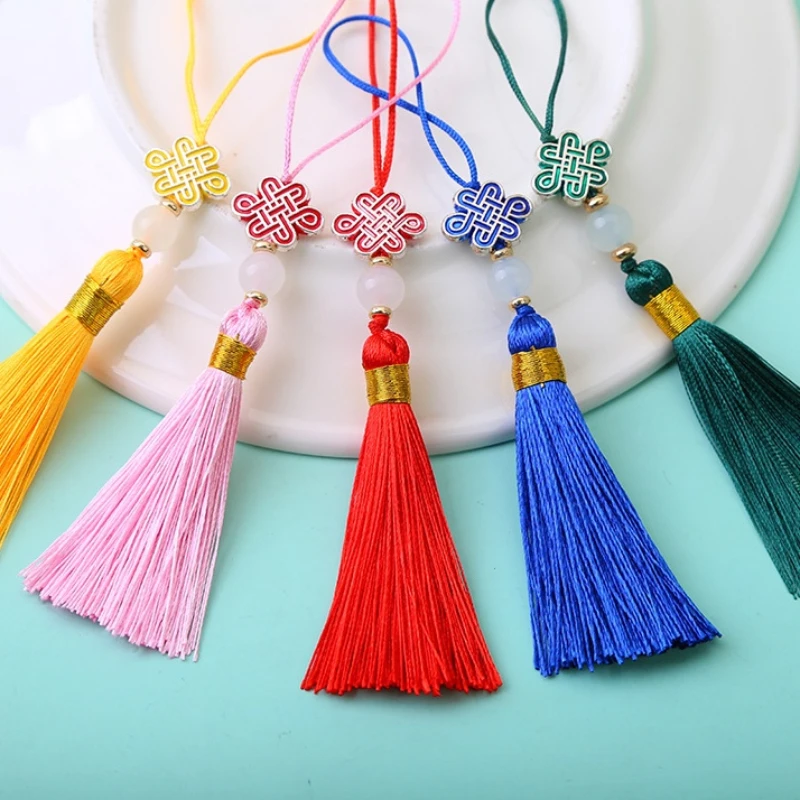 5pcs/lot 8cm Polyester Silk Tassel Cotton Tassels Trim For Sewing Curtains Accessories pendant DIY Car Home Decoration