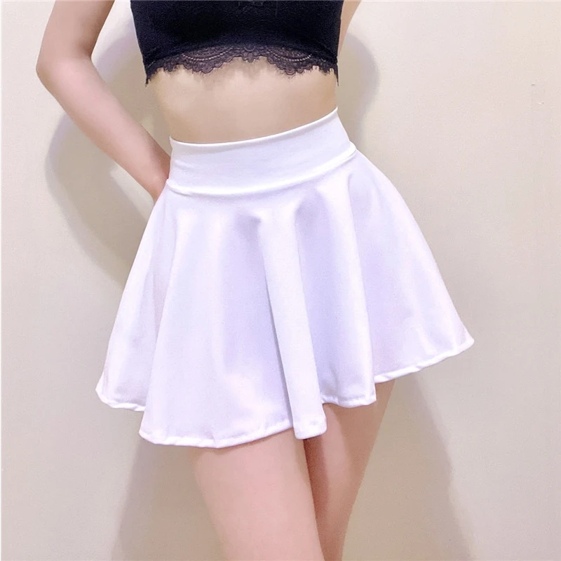 Summer Women Mini Skirts Women\'s Flared Shorts Skirt sexy Elastic Pleated Skirt for School Girls Korean High Waist Tennis Skirts