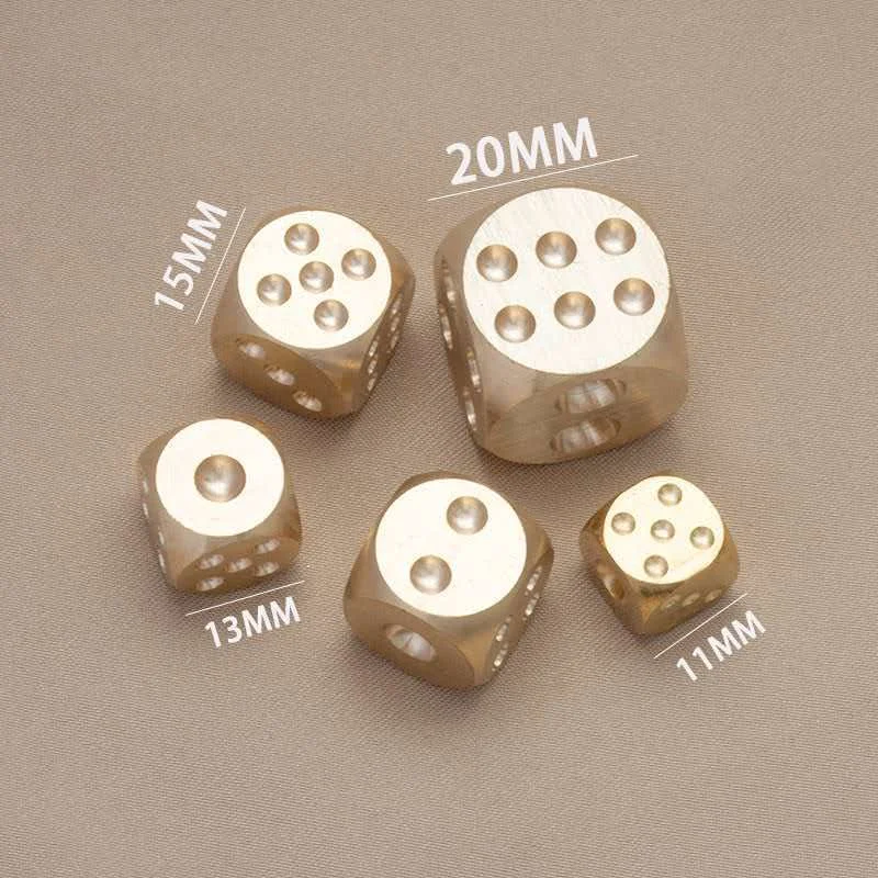 Unique Brass Metal Dice 20MM 15MM Fun Party Entertainment Family Gathering KTV Bar Flip Numbers Games Props Role Playing