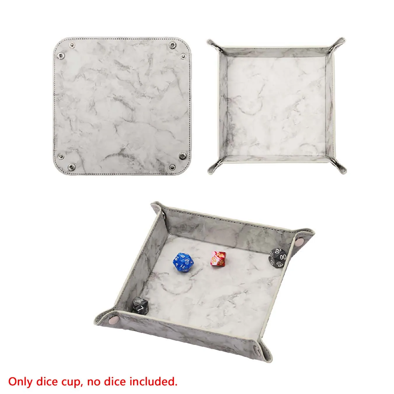 

1Pcs Dice Cup Gray Storage Box Dice Cup Four Corner Folding Leather Dice Cup for D&D COC Role RPG DND Table Game