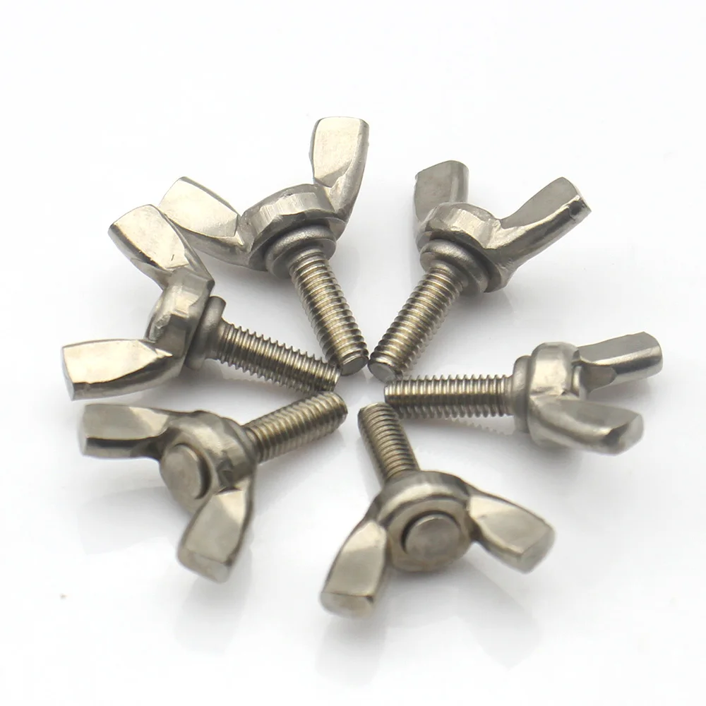 304 Stainless Steel Wing Screw Bolt Butterfly Hand Tighten Thumb Bolt M3 M4 M5 M6 M8 M10 M12