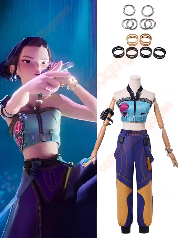 2025年アニメチームKPOPデーモンハンターズロールプレイユニフォームセクシーステージハンターズゾイコスプレコスチューム女性女の子カーニバルパーティー衣装