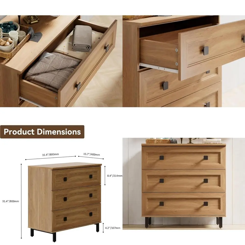 

9-Drawer Wooden Chest with Organizer for Bedroom, Living Room, and Hallway in Oak Finish