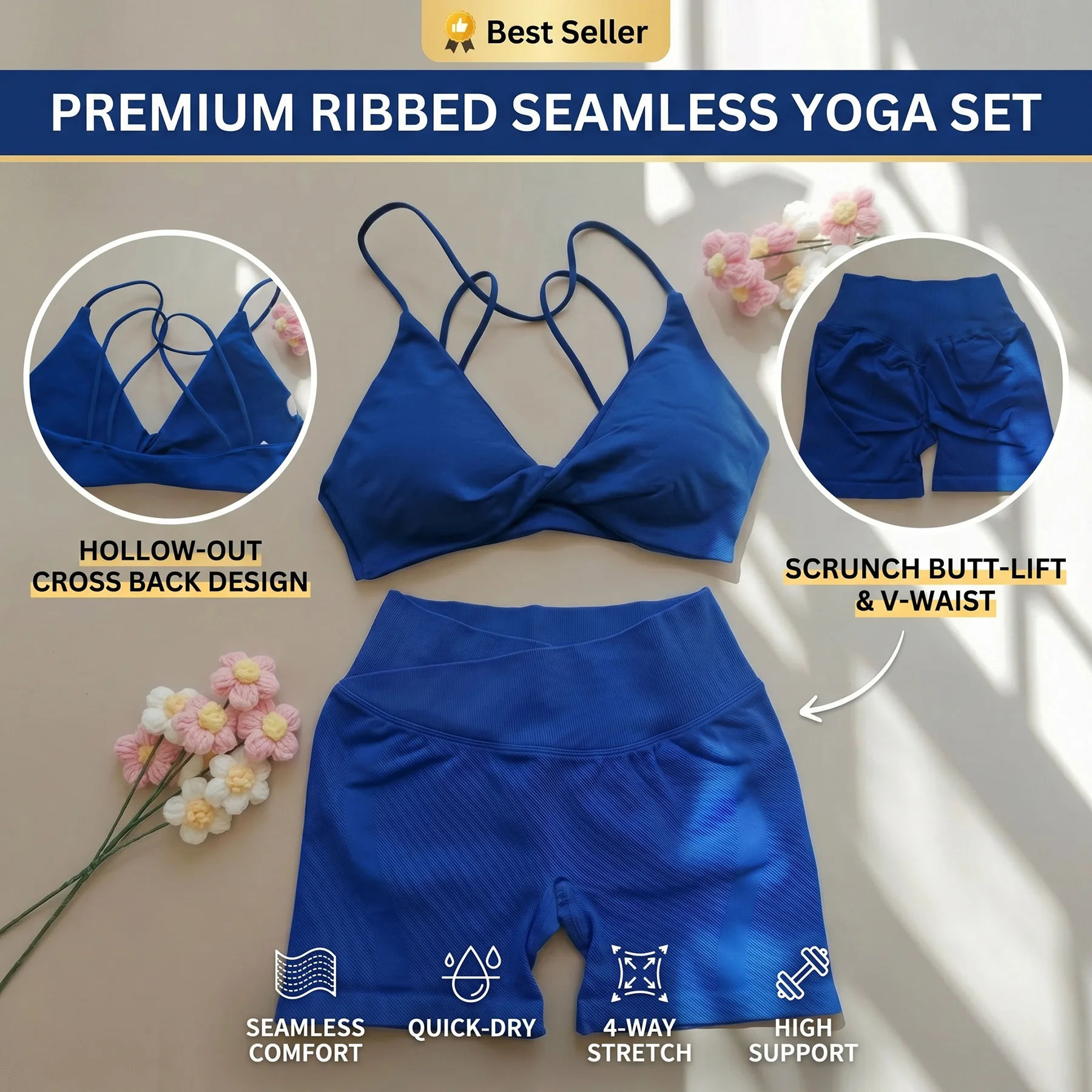 

Yoga Set 2PCS Women's Tracksuit Sexy Sport Bra High Waist Sports Shorts Gym Outfits Fitness Sleeveless Workout Suit Sporstwear