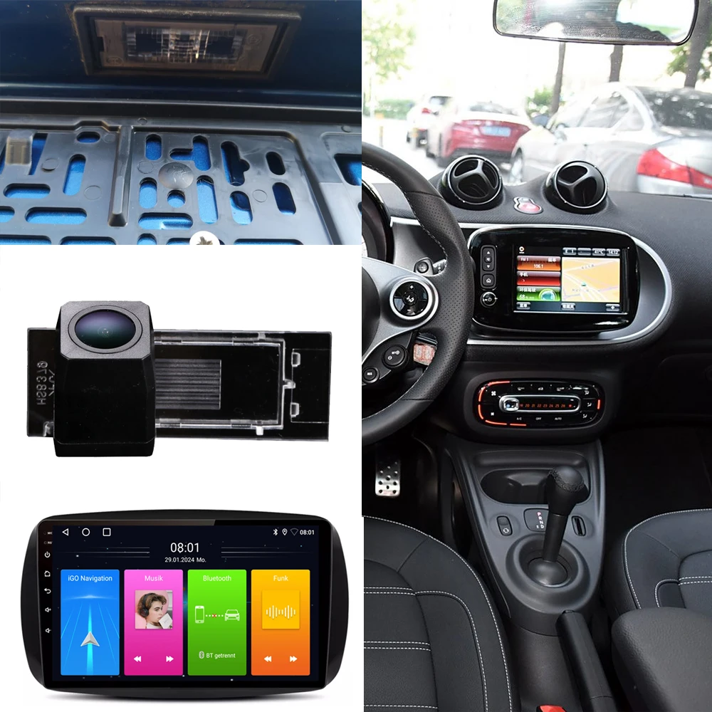 Android car radio with Wireless carplay GPS Navigation+HD reverse camera for Smart Fortwo II Cabriolet Coupe 453 451 A4517470187