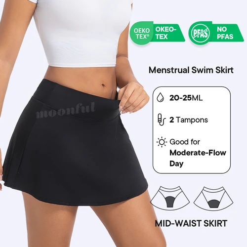Imagen 2 del producto Bañadores menstrual, Traje de baño Menstrual para piscina para niña, traje de baño para menstruación, bragas de flujo pesado, traje de baño reciclable para mujer, bañador menstruales falda, bragas de menstruación