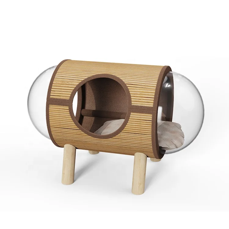 Design Modern Cat House Elevated Cat Bed with Wooden Legs