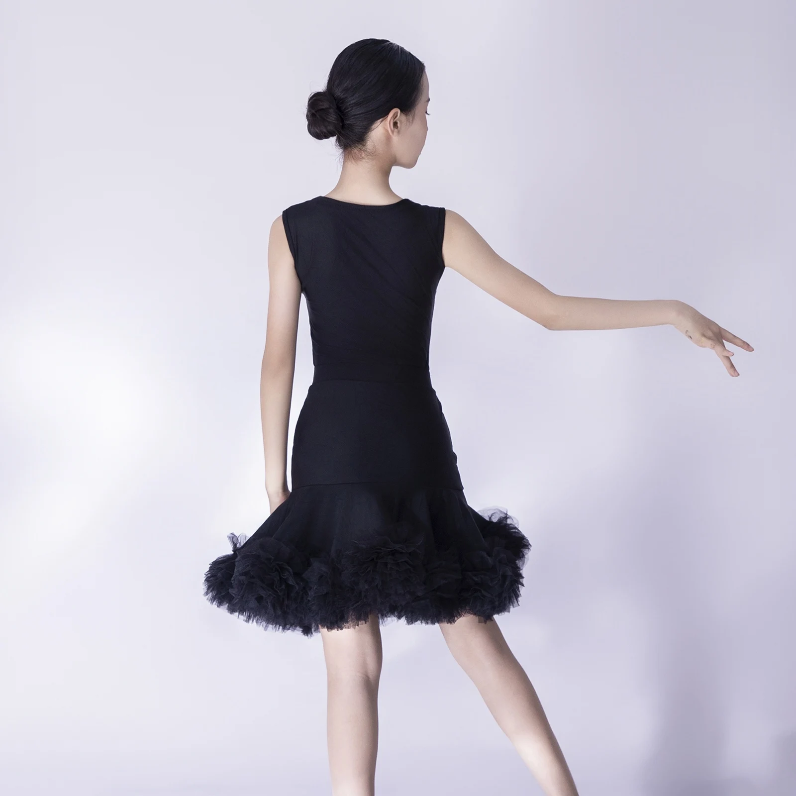 Mädchen Latin Dance Kleid Sommer Ärmellose Praxis Kleidung Kinder Professionelle Latin Dance Performance Wettbewerb Kostüm NV23629