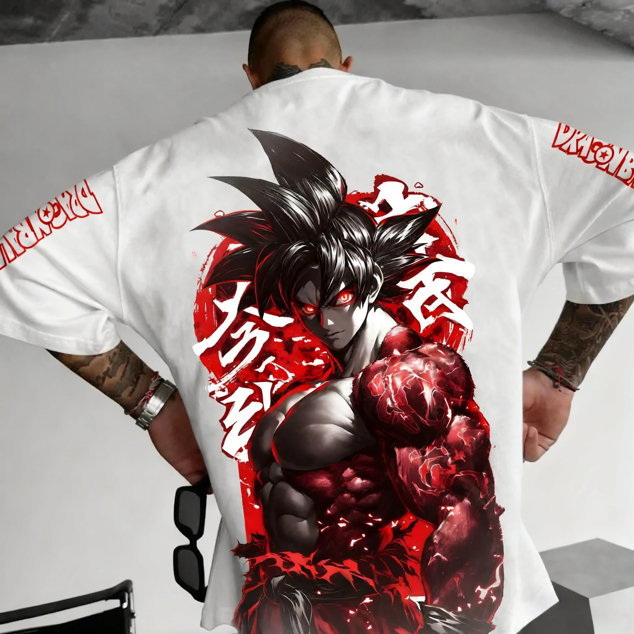 New Dragon Ball Anime Printed Round-neck Short-sleeved Summer Men's and Women's Fitness and Sports Loose and Fashionable T-shirt