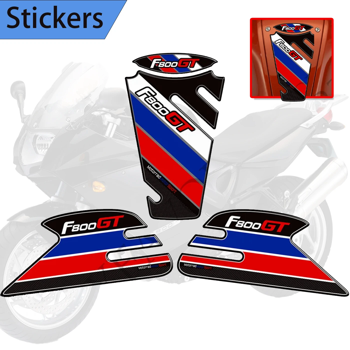 

For BMW F800GT F800 F 800 GT Tank Pad TankPad Grips Decals Protection Protector Gas Fuel Oil Kit Knee