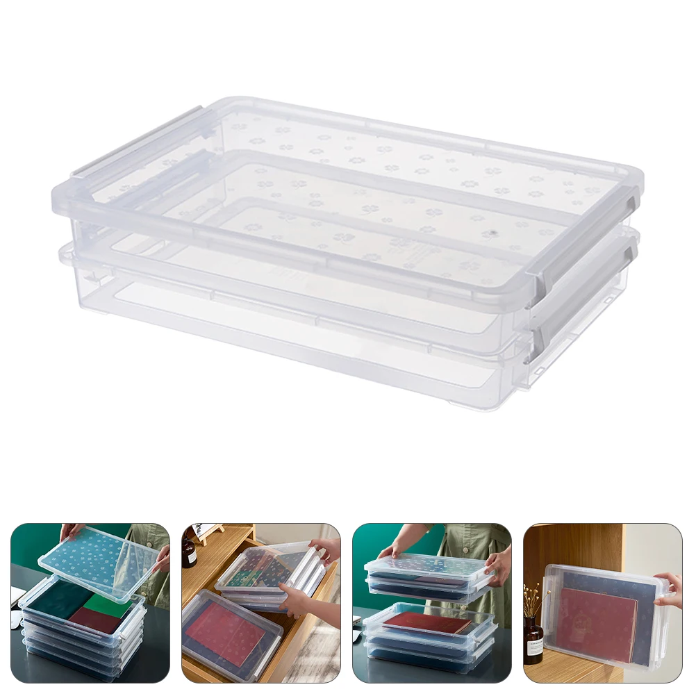 Picture 5: Transparent Storage Box Clear Pp File Organizer Multilayers Document Storage Container For Papers Files Certificates