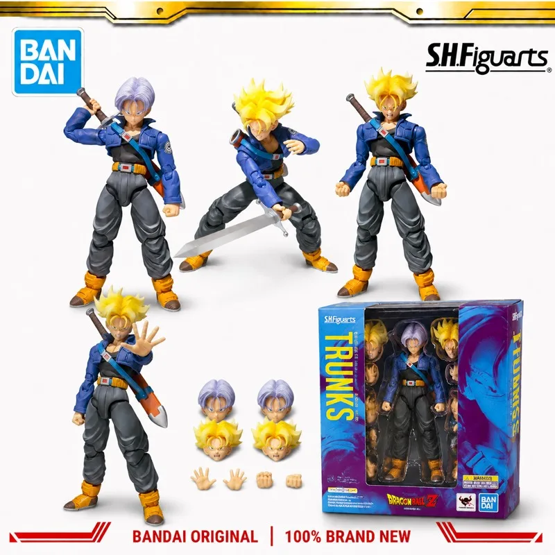 In Stock Bandai Original S H Figuarts Dragon Ball Trunks Action Figure Model Doll Brand New Boxed Anime Characters Toys Model