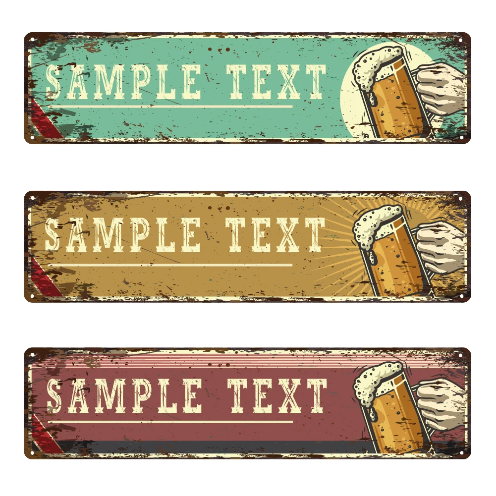1pc 3 colors beer drinking Personalized Name Metal Painting Iron Poster For Bar Decor For Coffe Shop Décor image 5