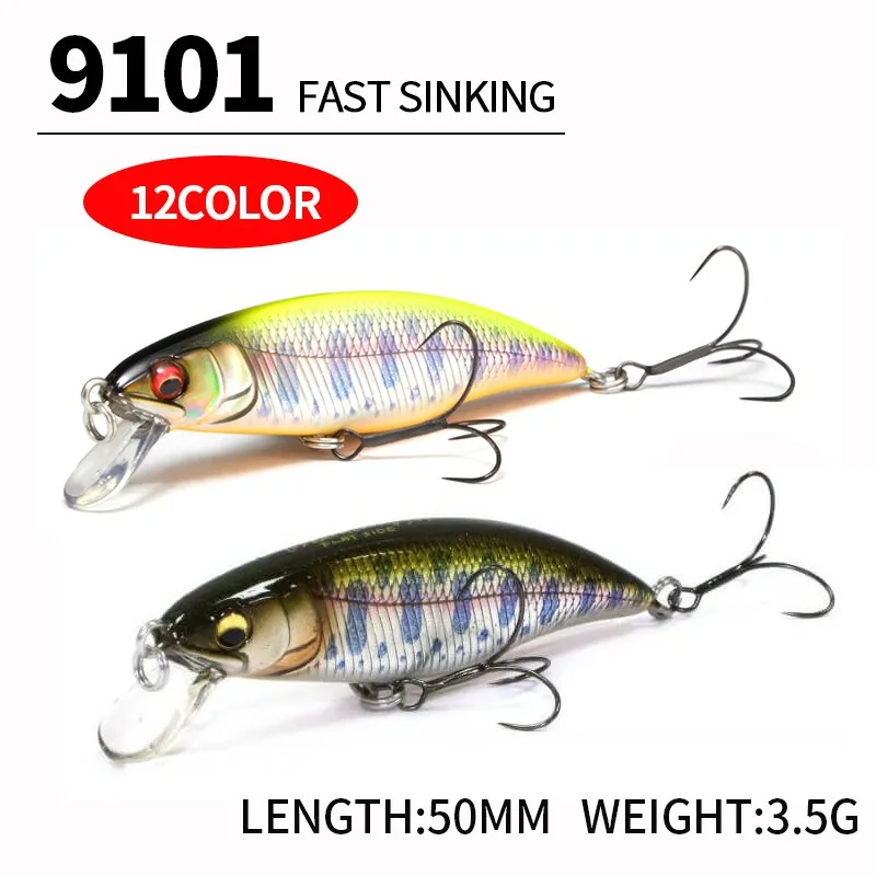 Sinking Minnow 50 mm 3,5 g Jerkbait Crankbait Wobbler Angelköder 50S Süßwasser harter Köder Bass Forelle Pike Peche Isca künstlich