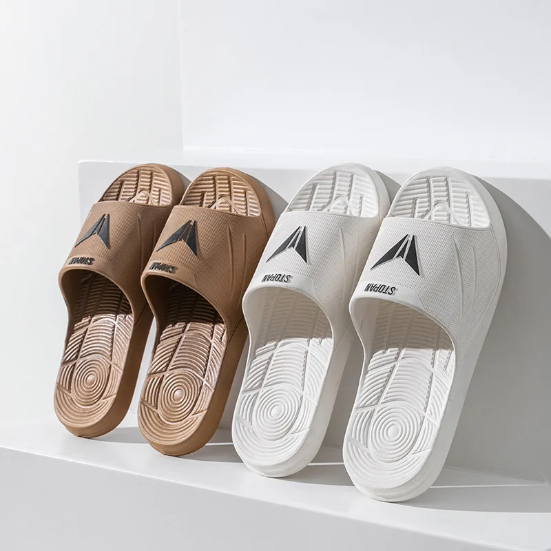 Zapatillas con suelas gruesas para hombre, chanclas suaves para uso en exteriores, baño para uso doméstico, Verano