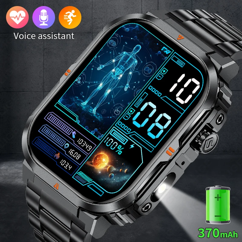 

LIGE Smart Watch Men Flashlight Bluetooth Call Heart Rate Sleep Health Monitor Sport Waterproof Smartwatch Women For Android iOS