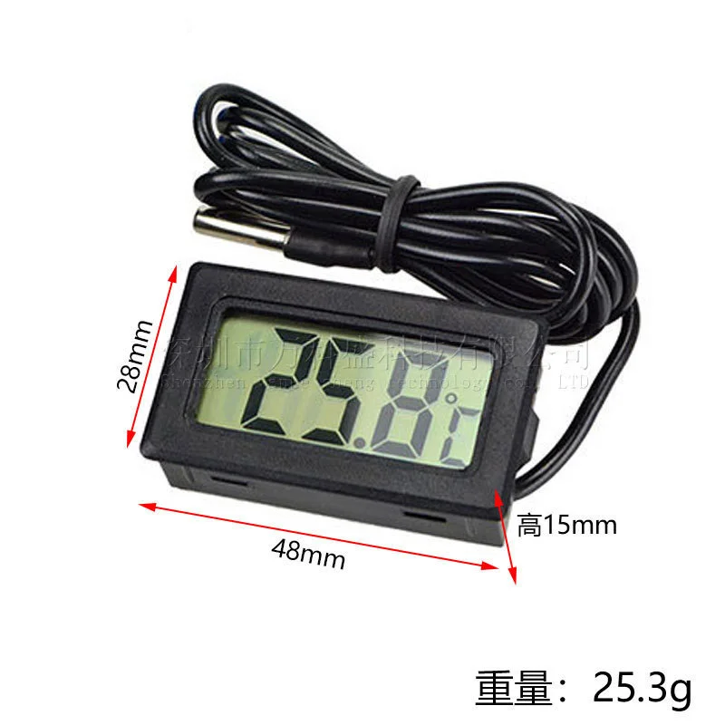 

50pcs- Electronic Digital Display Digital Thermometer Tpm-10 Fish Tank Refrigerator Water Temperature Gauge Thermometer