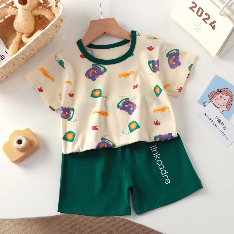 

Fashion Kids Clothes Boys Girls Sets Top Shorts 2PCS 100% Cotton Soft Summer Children Baby Cloths T-shirt Shorts Toddler Suit