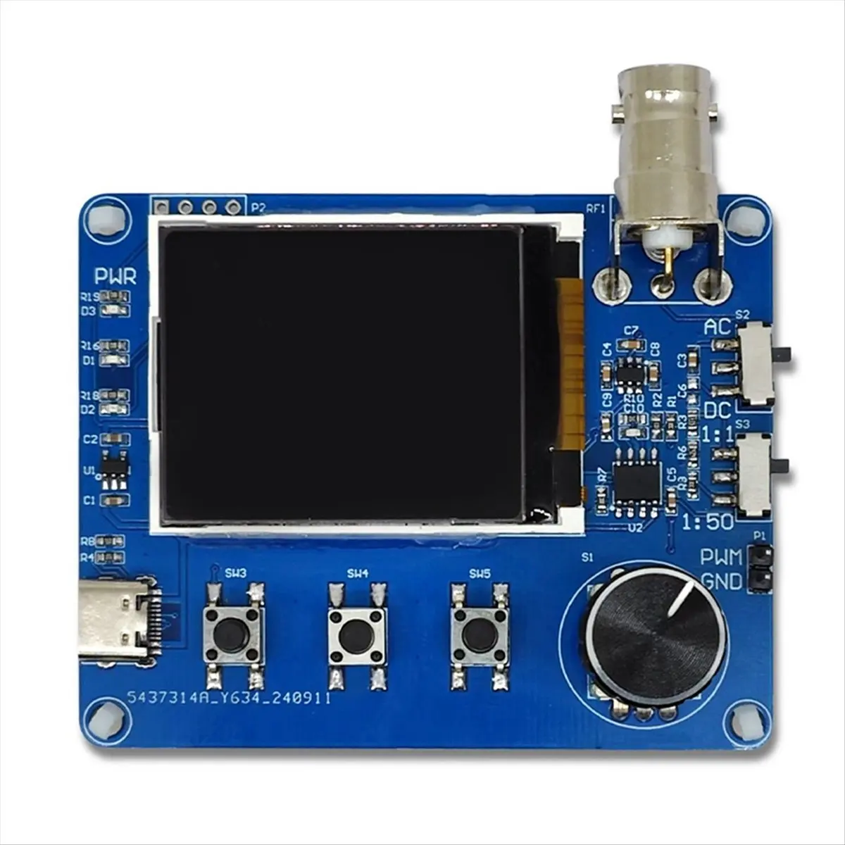 A48U Digital Oscilloscope Simple Waveform Measurement Frequency Meter Square Wave Output with 1.8inch LCD Screen